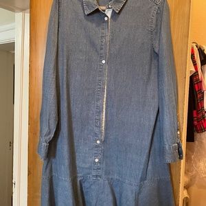 Chambray long sleeve dress